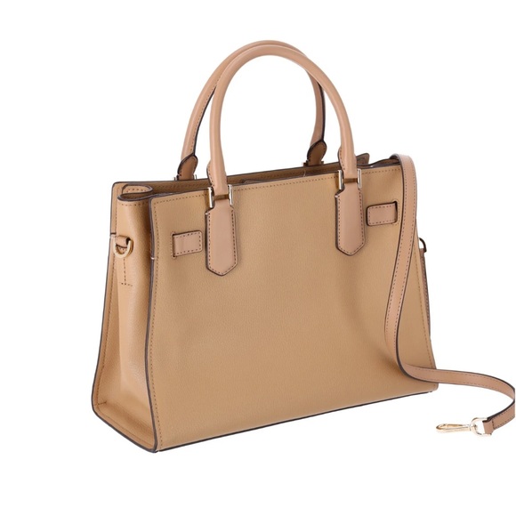 Michael Kors Hamilton Medium Satchel Crossbody Camel Pebbled Leather - Picture 5 of 8